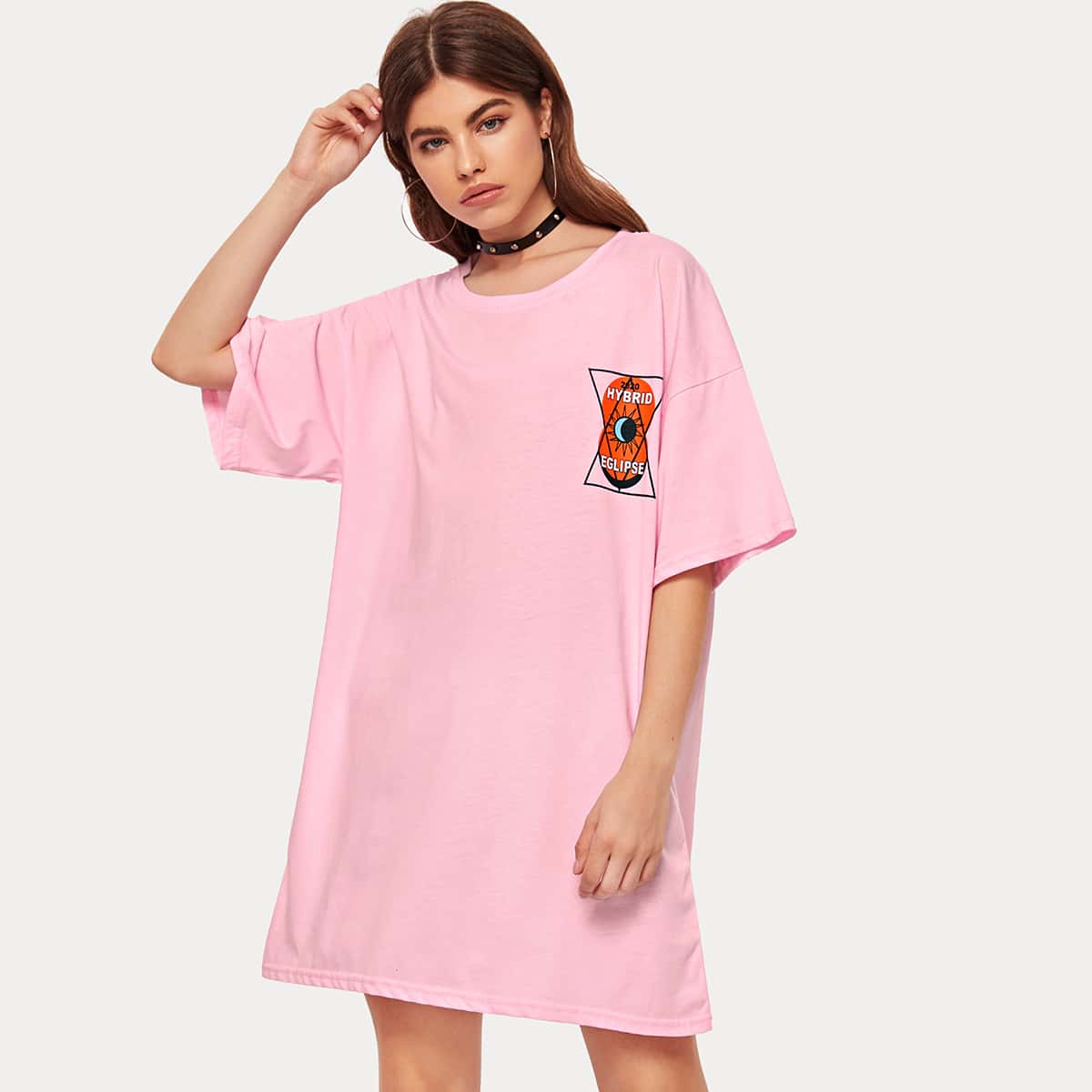 

Pink Boyfriend Tee Dress