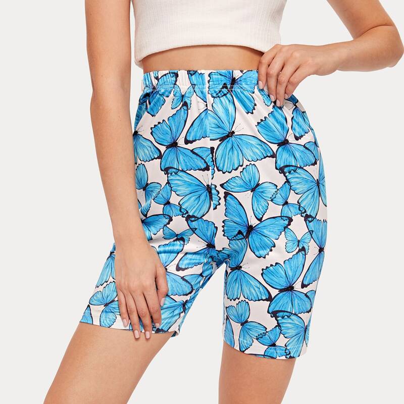 

Allover Butterfly Biker Shorts, Multicolor