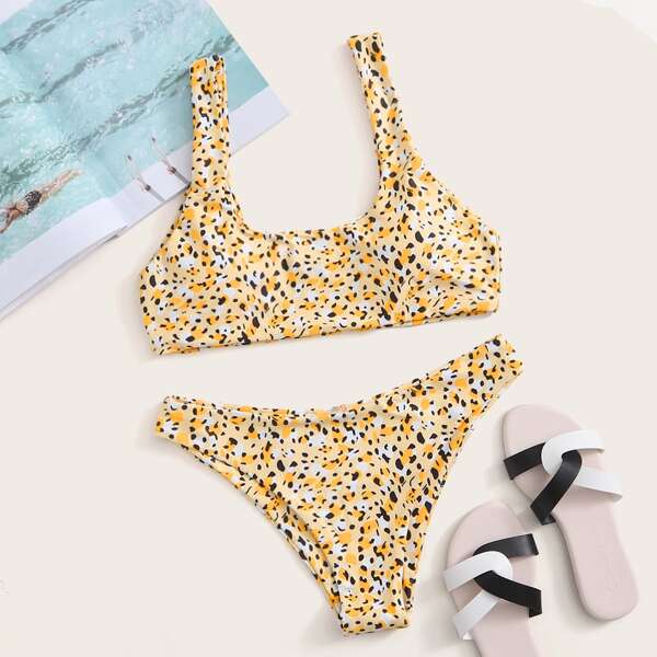 

Allover Print Bikini Swimsuit, Multicolor