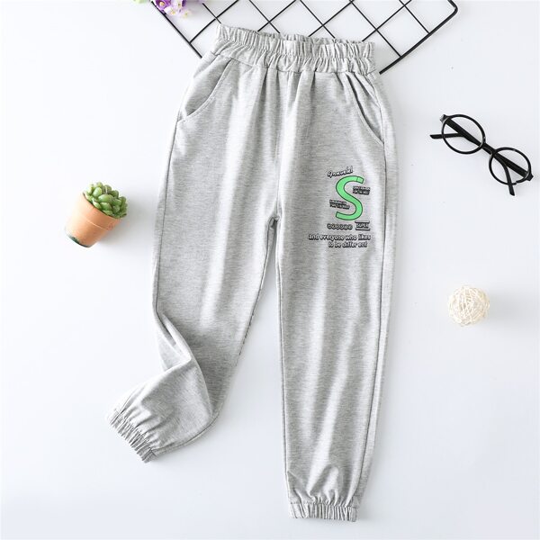 

Toddler Boys Slogan Graphic Sweatpants, Grey