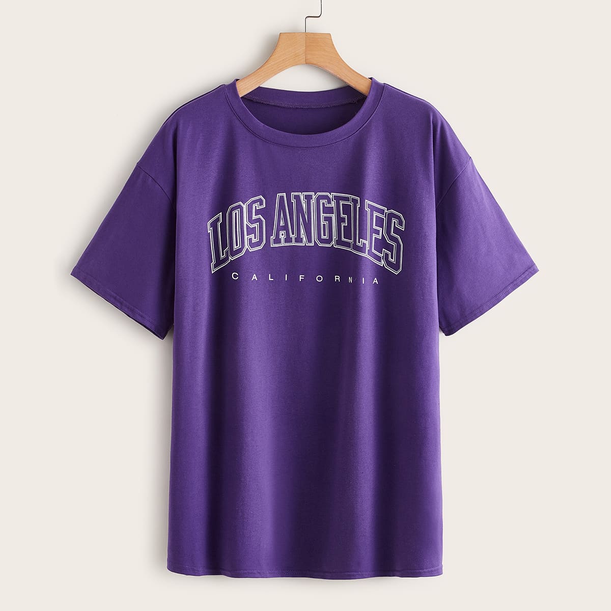 

Letter Graphic Oversized Tee, Violet purple