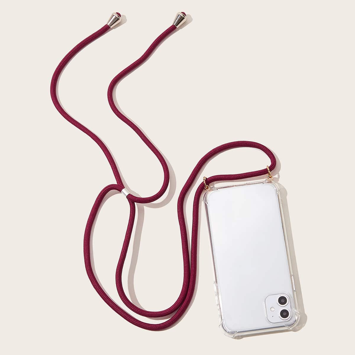

Clear Lanyard iPhone Case, Red