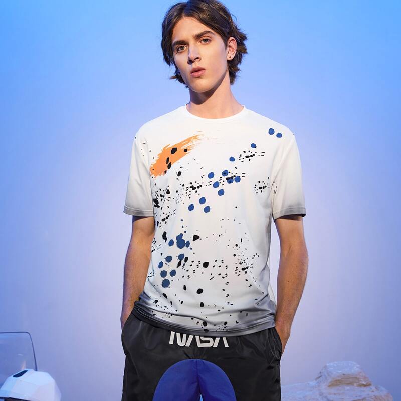 

Guys Splash Ink Print Tee, White