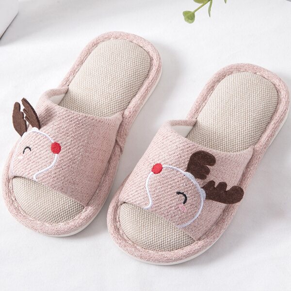 

Toddler Girls Cartoon Deer Detail Open Toe Slippers, Pink