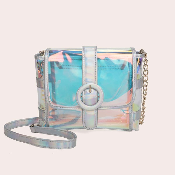 

Clear Holographic Crossbody Bag, Multicolor