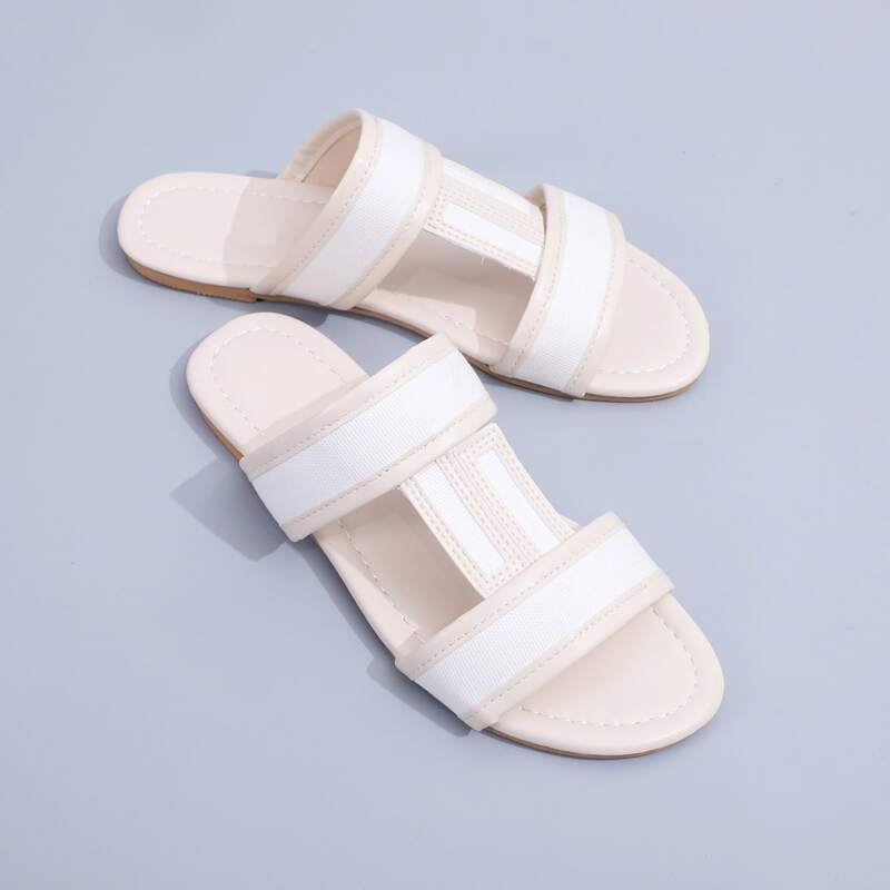 

Contrast PU Cut-out Sliders, White