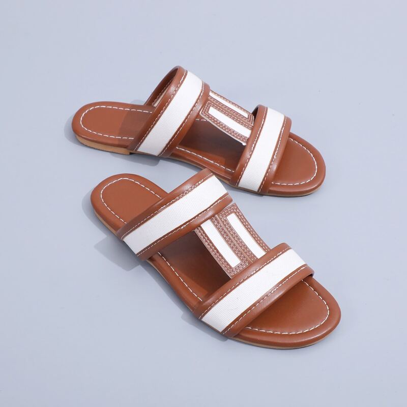 

Contrast PU Cut-out Sliders, Brown