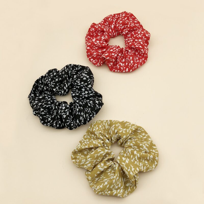 

3pcs Plant Pattern Scrunchie, Multicolor
