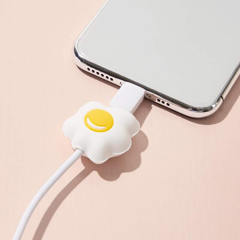 

Fried Egg USB Cable Protector, White