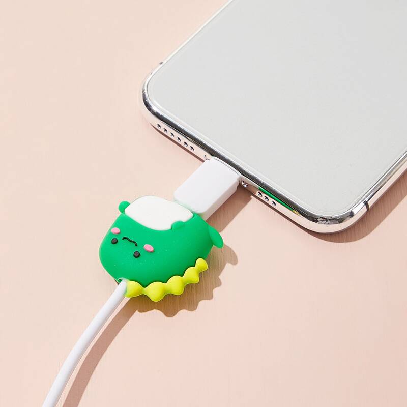 

Cartoon Dinosaur USB Cable Protector, Green