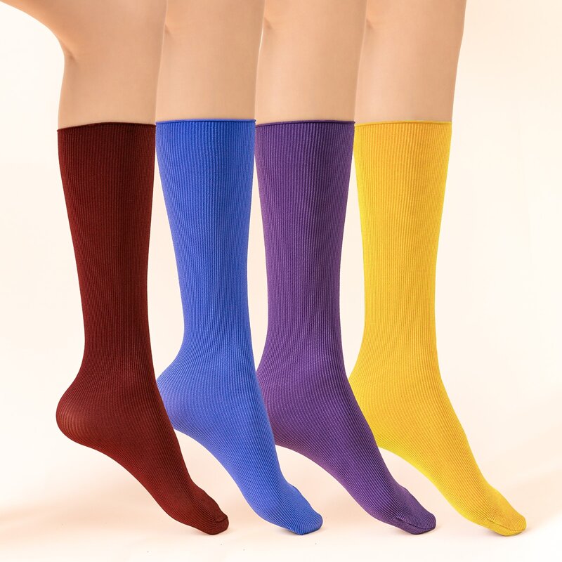 

4pairs Colorful Slouchy Socks, Multicolor