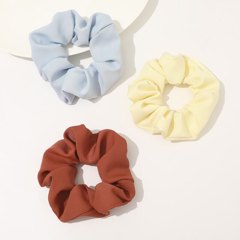 

3pcs Plain Scrunchie, Multicolor