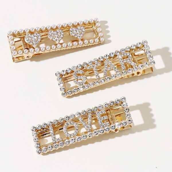 

3pcs Faux Pearl Decor Hair Clip, Multicolor