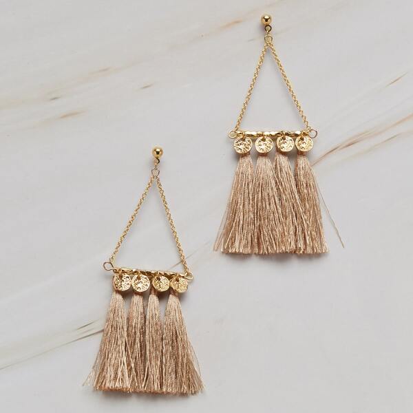 

Tassel Drop Earrings, Gold
