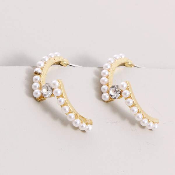 

Faux Pearl Earrings, White