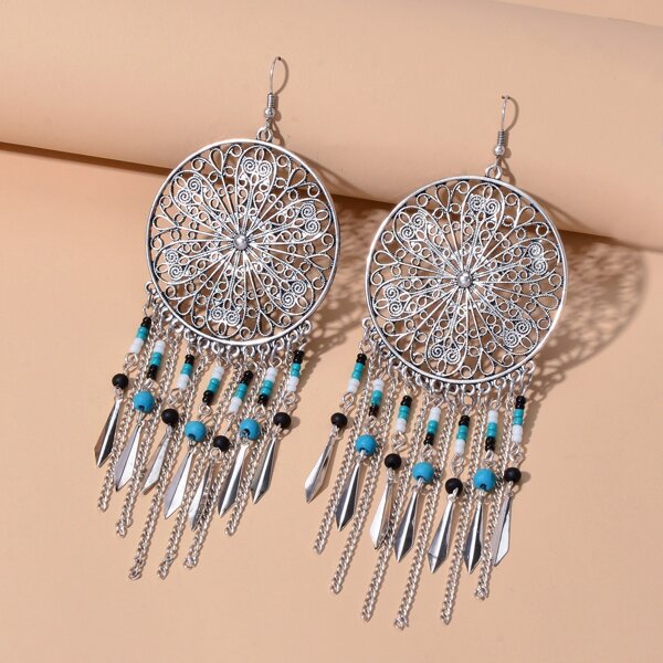 

Dreamcatcher Drop Earrings, Silver