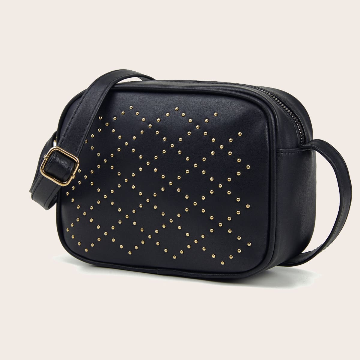 

Bead Studded Crossbody Bag, Black