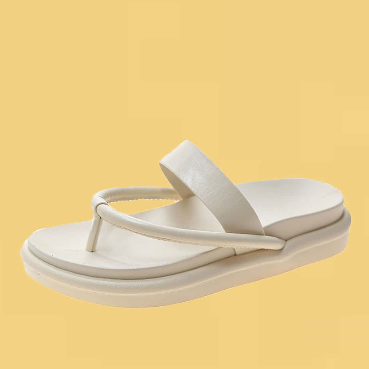

Toe Post Thick Sole Sliders, White