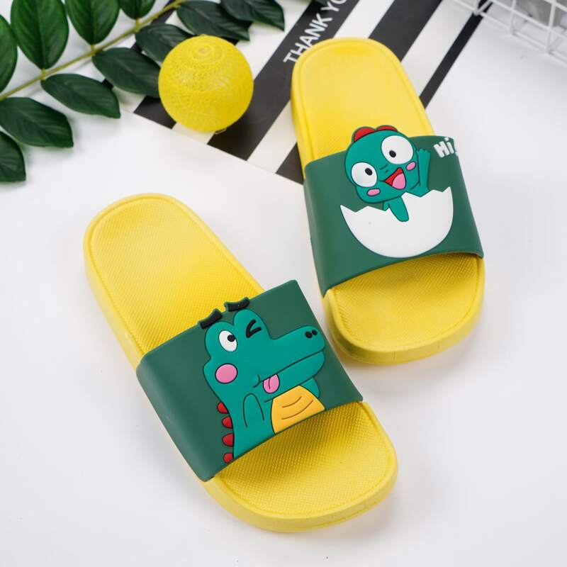 

Cartoon Graphic Non-slip Sliders, Green
