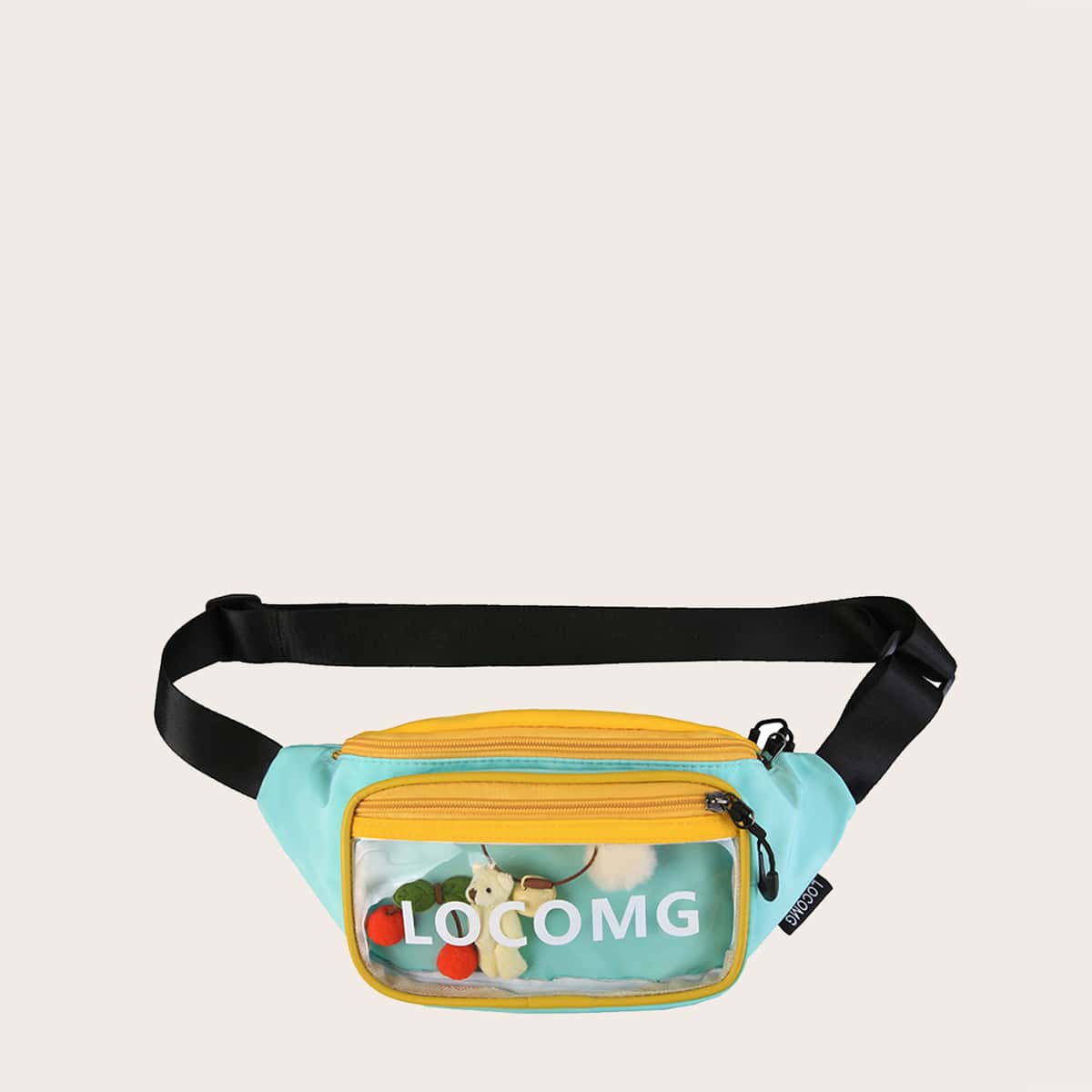 

Clear Pocket Front Fanny Pack, Green bright