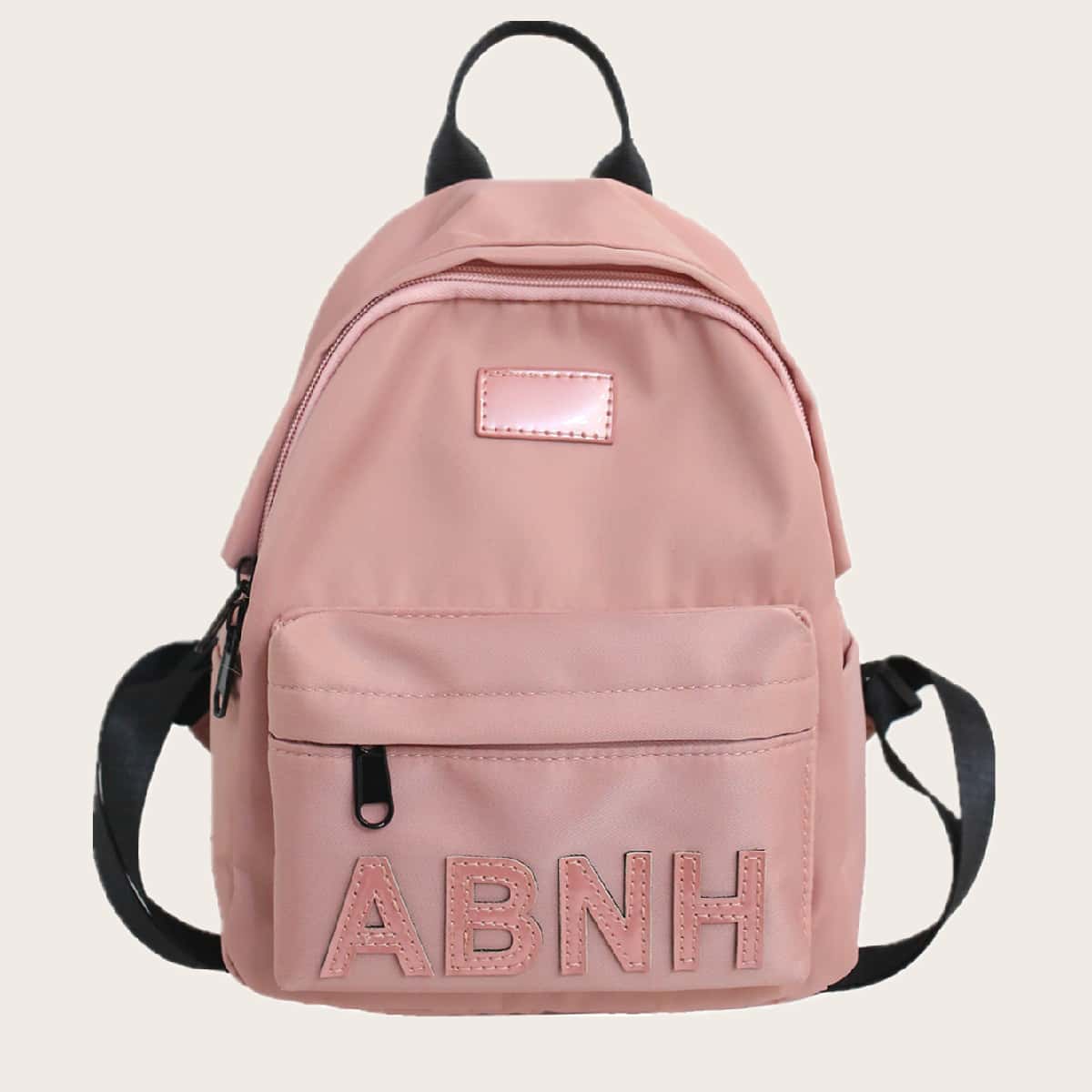 

Letter Graphic Pocket Front Backpack, Pink
