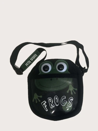 Tecknad groda detalj Crossbody väska Tecknad groda detalj Crossbody väska