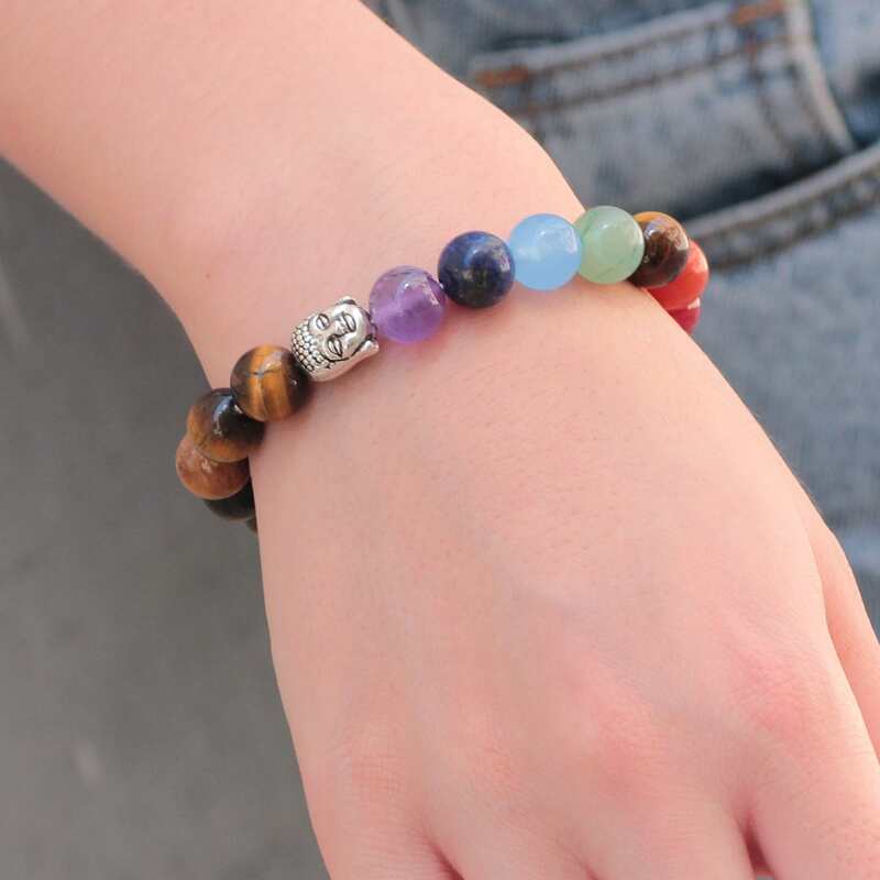 

Buddha Head Beaded Bracelet, Multicolor