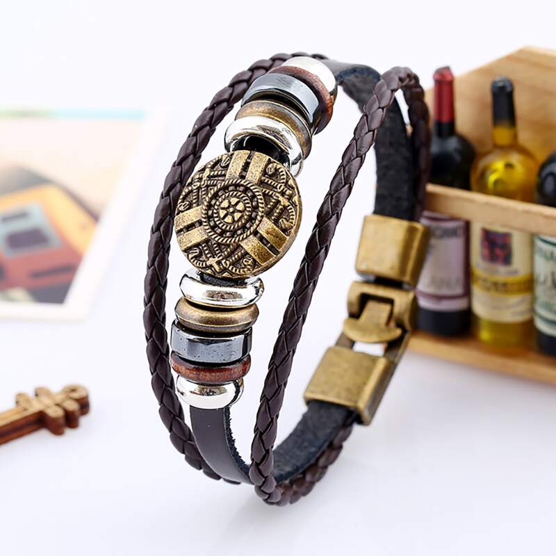 

Guys Metal Decor Bracelet, Black