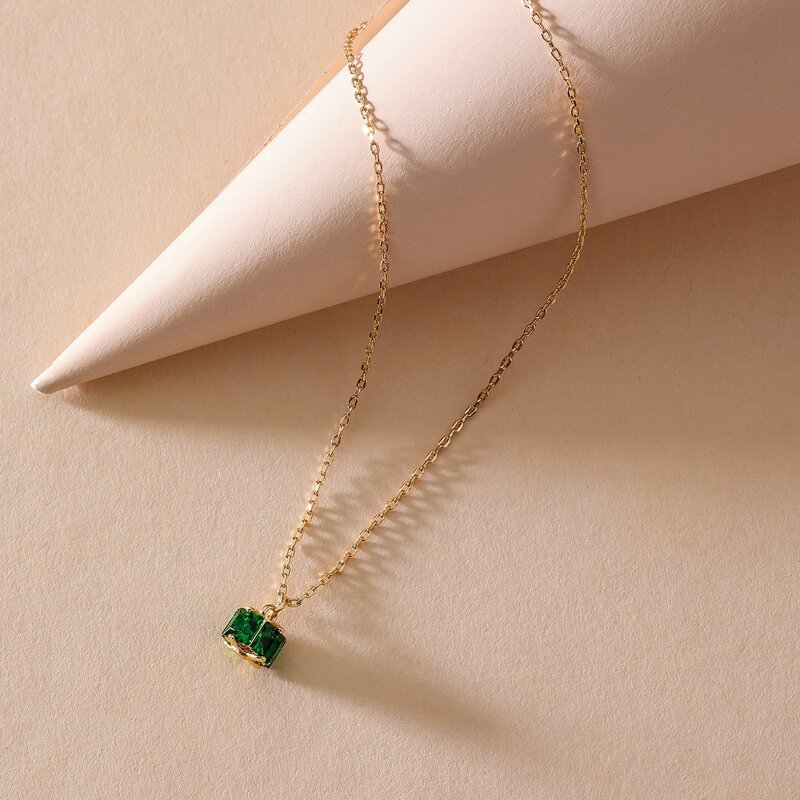 

Gemstone Charm Necklace, Gold