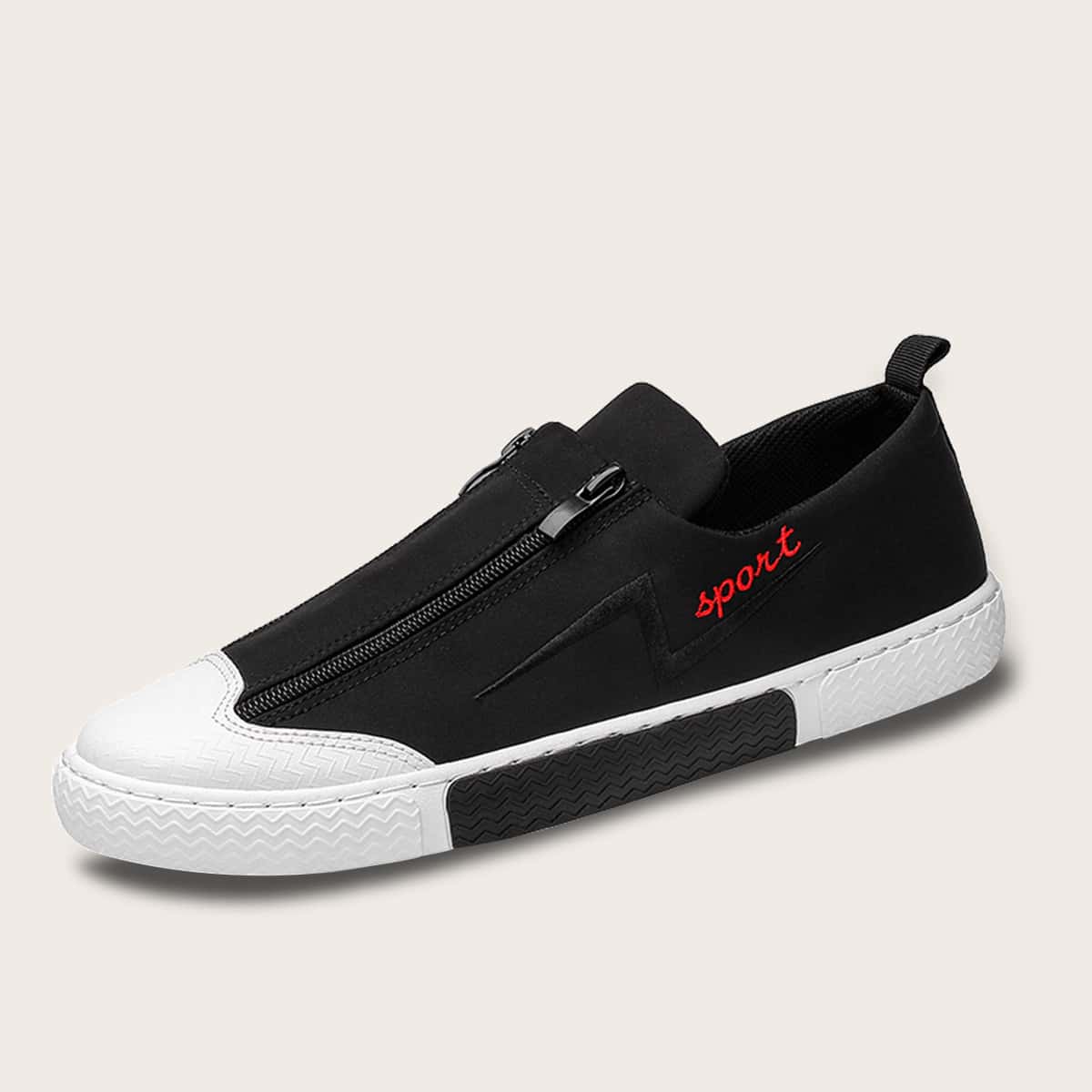 

Guys Cap Toe Zip Front Sneakers, Black