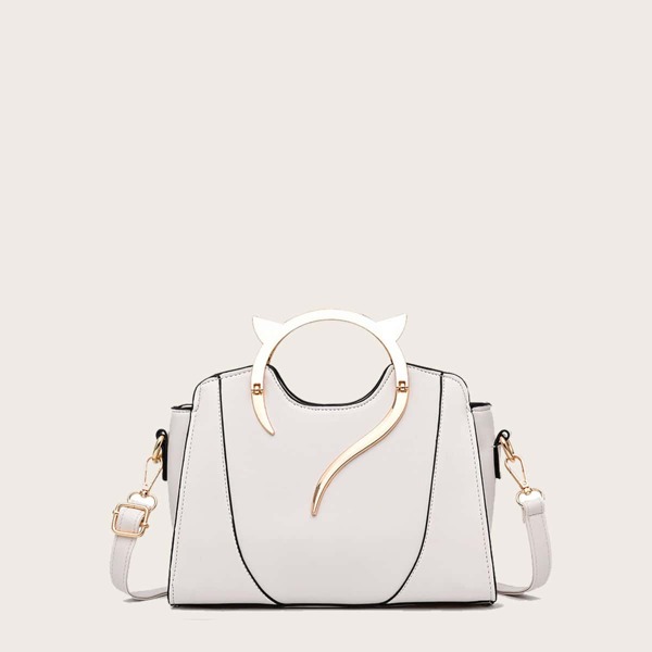 

Металлическая сумка-портфель с ушной ручкой, Белый