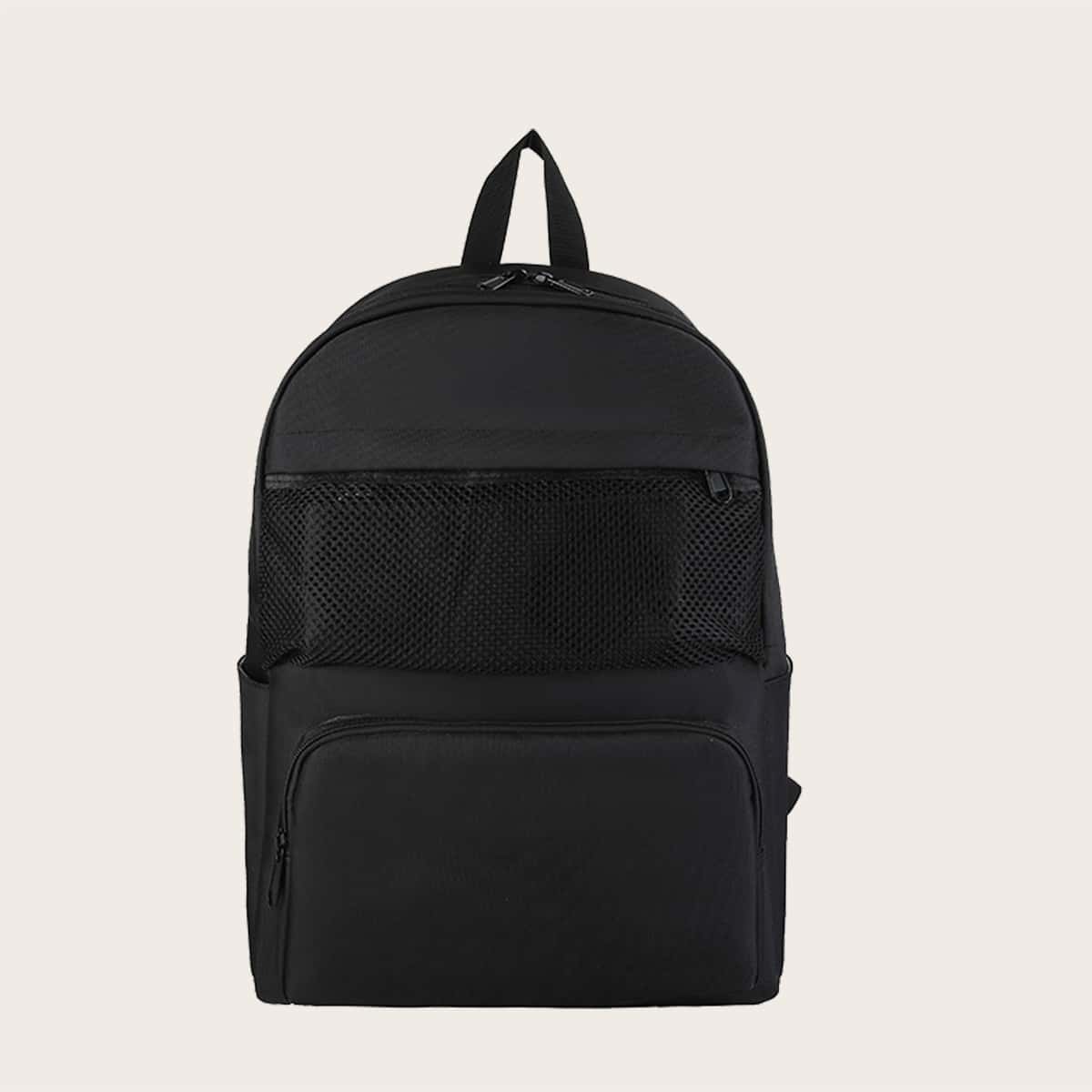 

Guys Pocket Front Large Capacity Backpack, Black