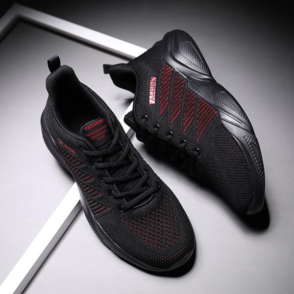 

Men Lace-up Front Wide Fit Sneakers, Black