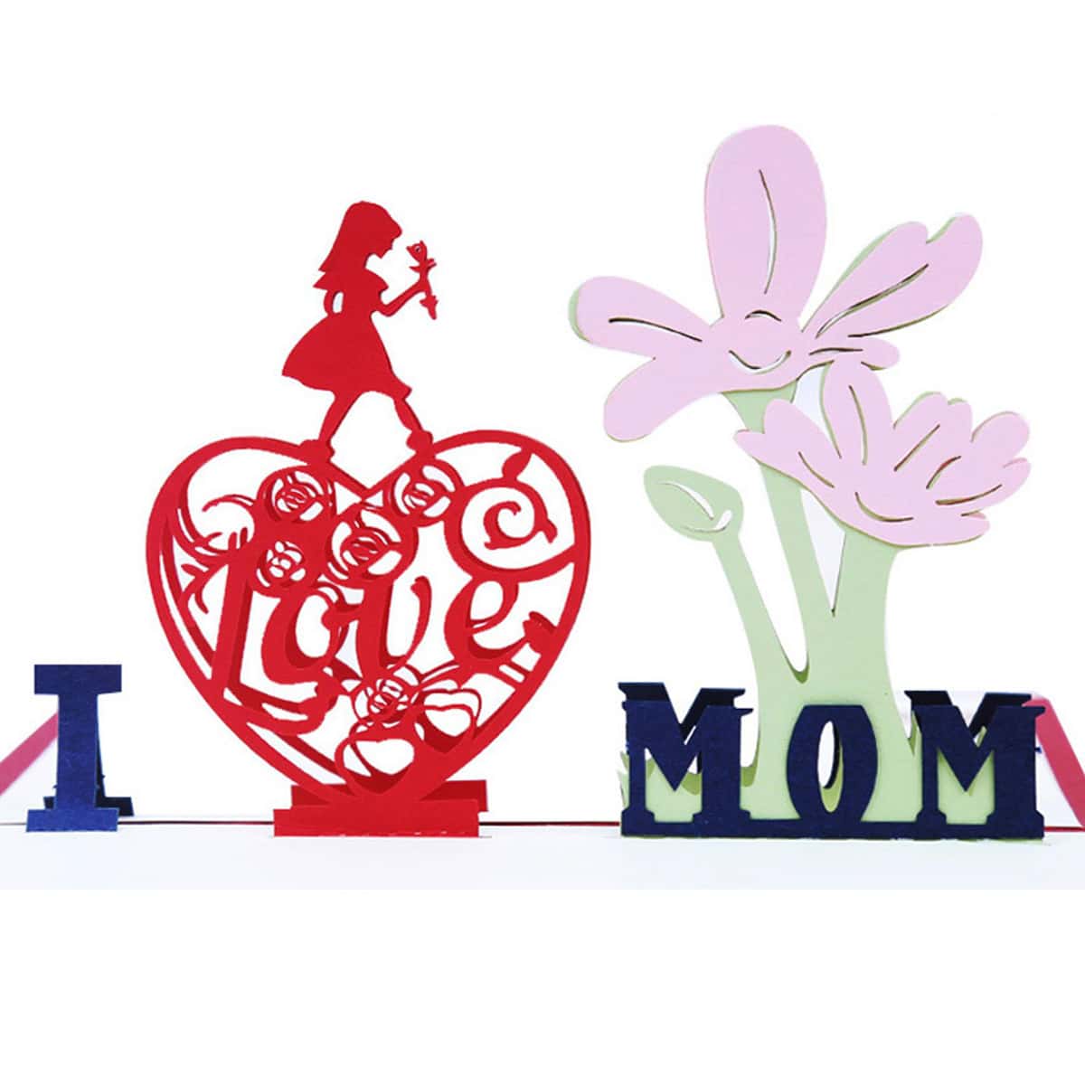 

1pc Mothers Day Greeting Card, Red