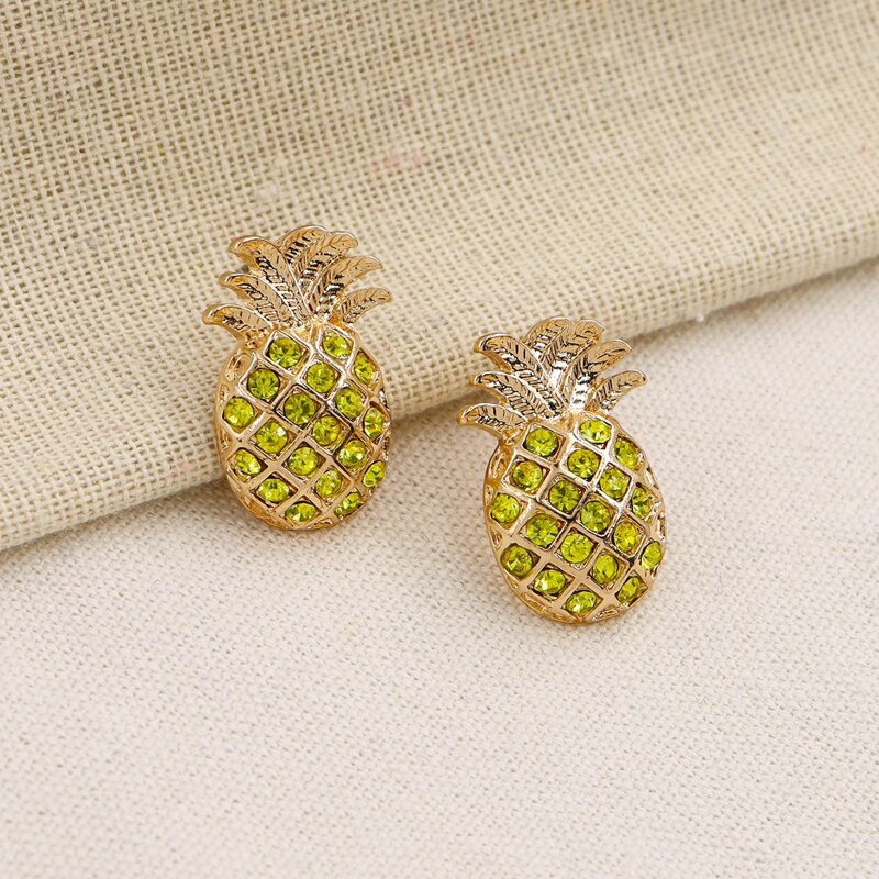 

1pair Fruit Design Stud Earrings, Gold
