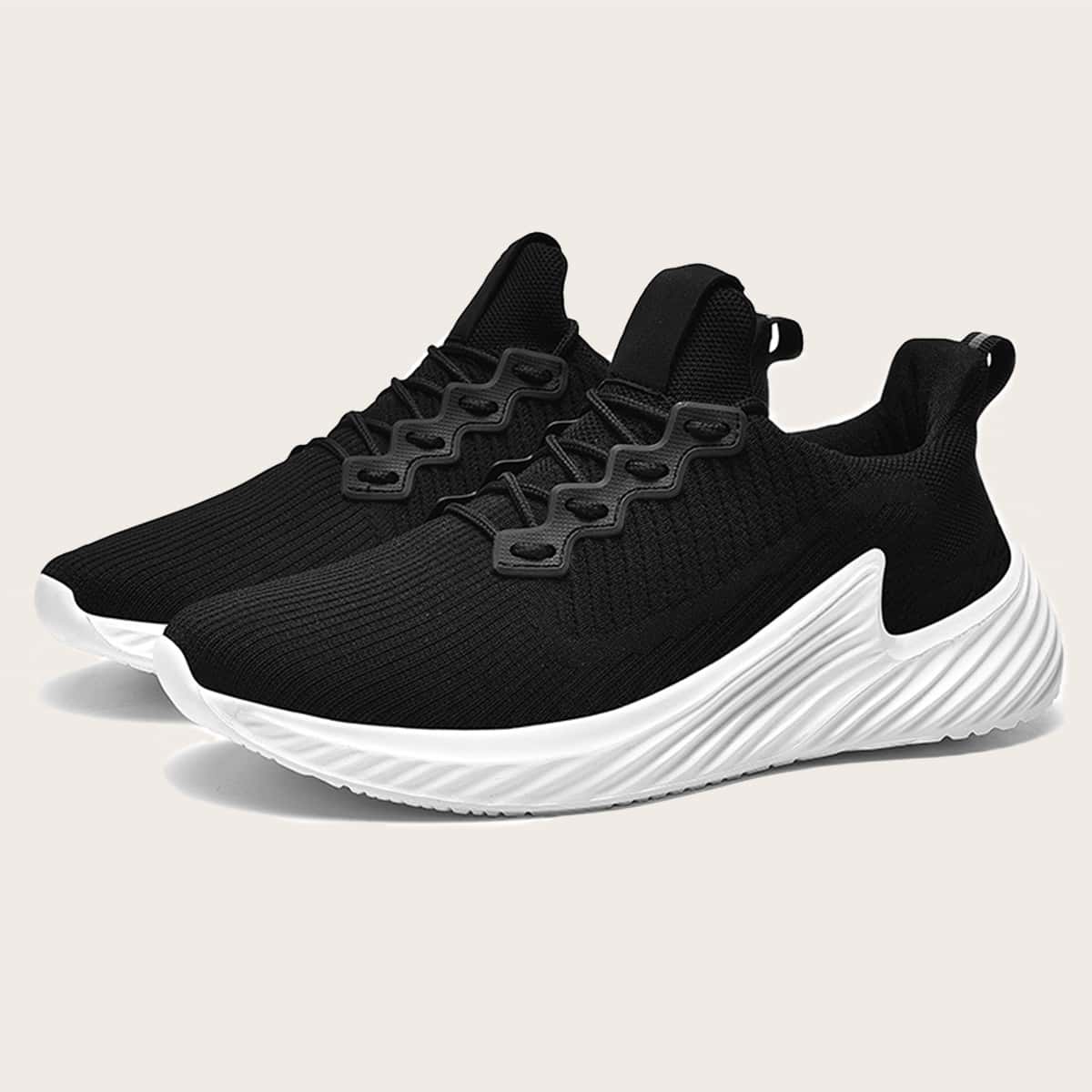 

Guys Minimalist Lace-up Front Sneakers, Black