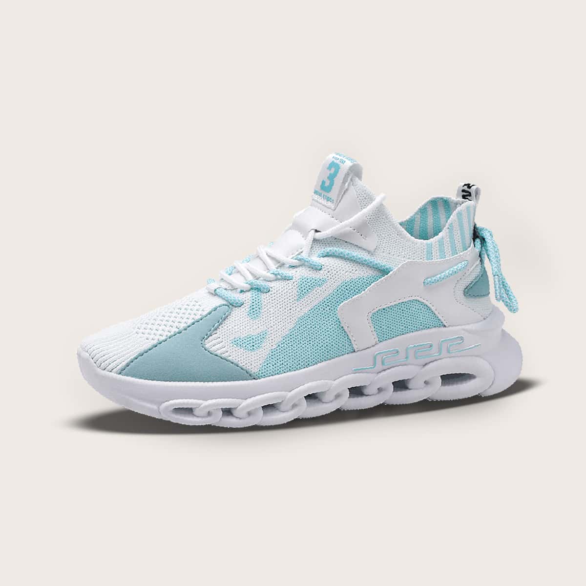 

Guys Tie Back Knit Sneakers, Blue
