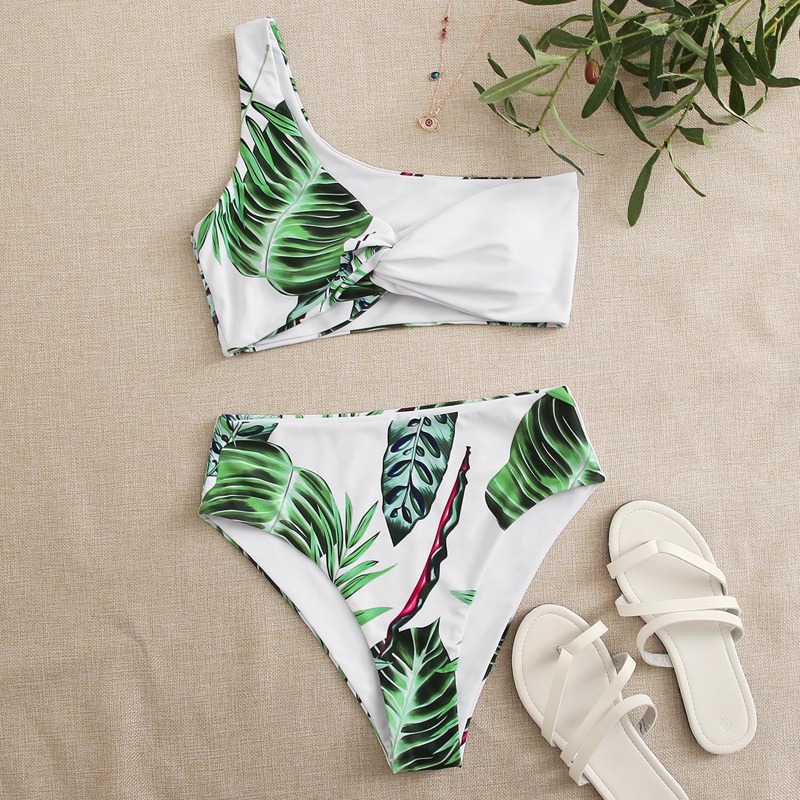 

Tropical Twist One Shoulder Bikini Swimsuit, Multicolor