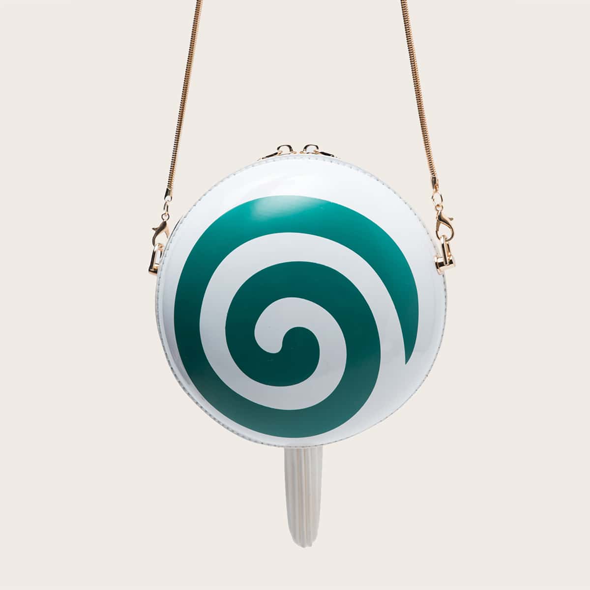 

Lollipop Shaped Chain Crossbody Bag, Green