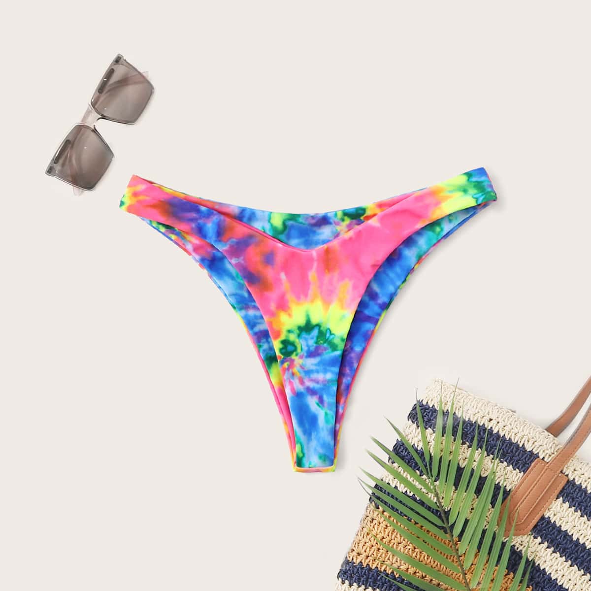 

Tie Dye High Cut Bikini Panty, Multicolor