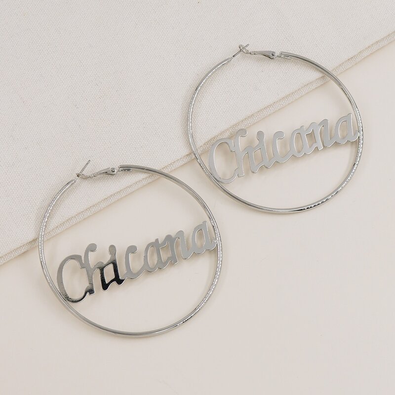 

1pair Letter Earrings, Silver