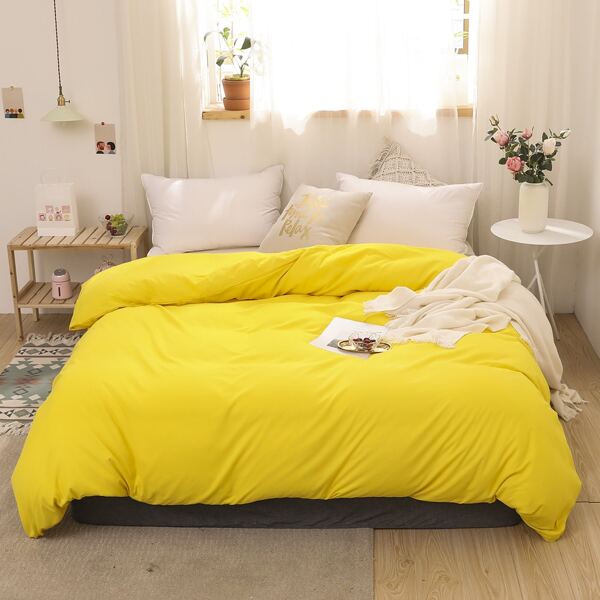 

Solid Duvet Cover Without Filler, Yellow
