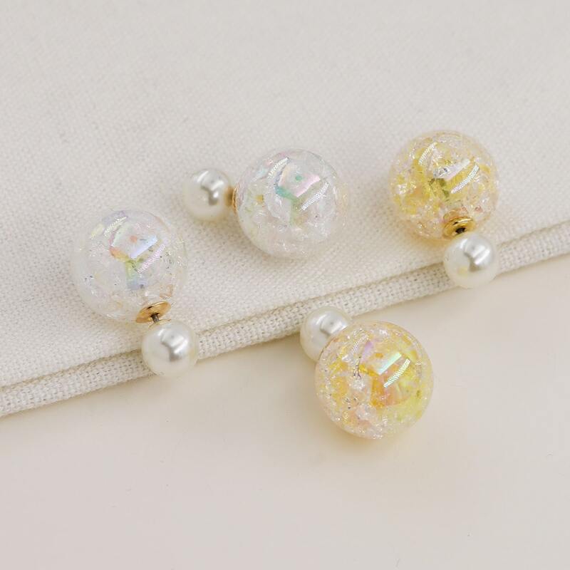 

2pairs Multicolored Stud Earrings, Multicolor