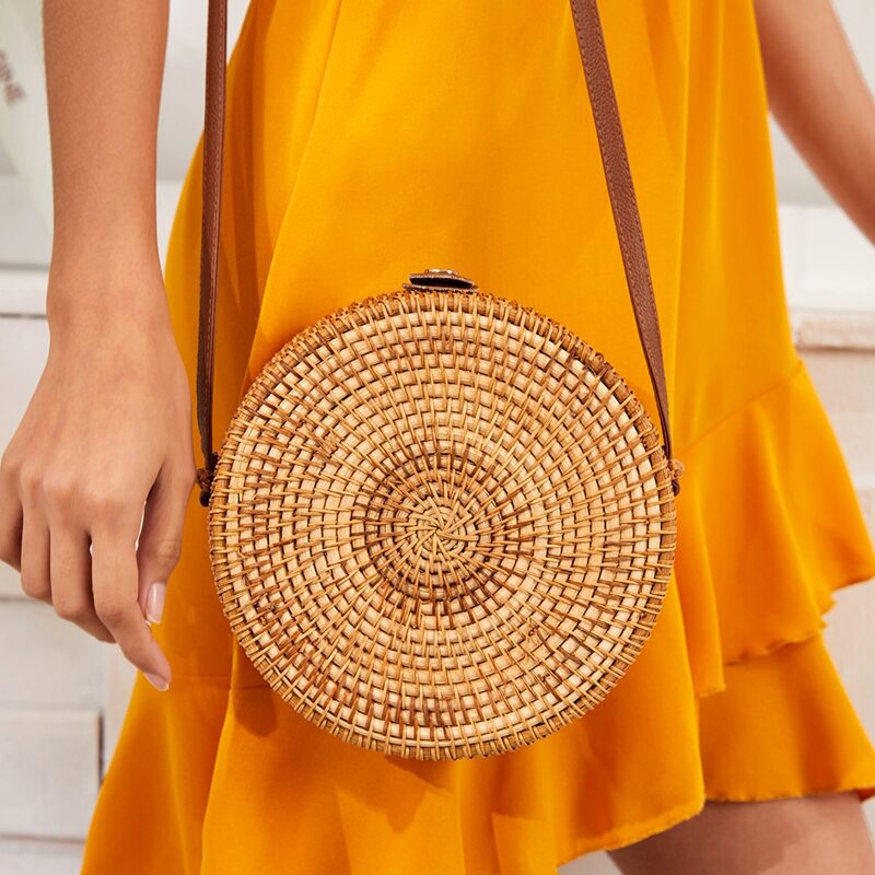 

Braided Crossbody Bag, Beige