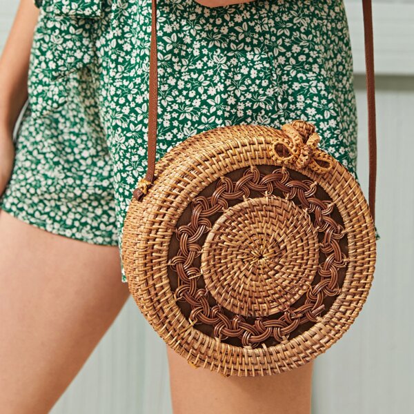 

Braided Crossbody Bag, Beige