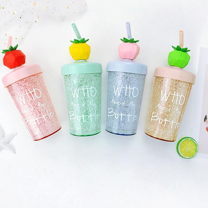

1pc Creative Double-layer Straw Bottle, Multicolor