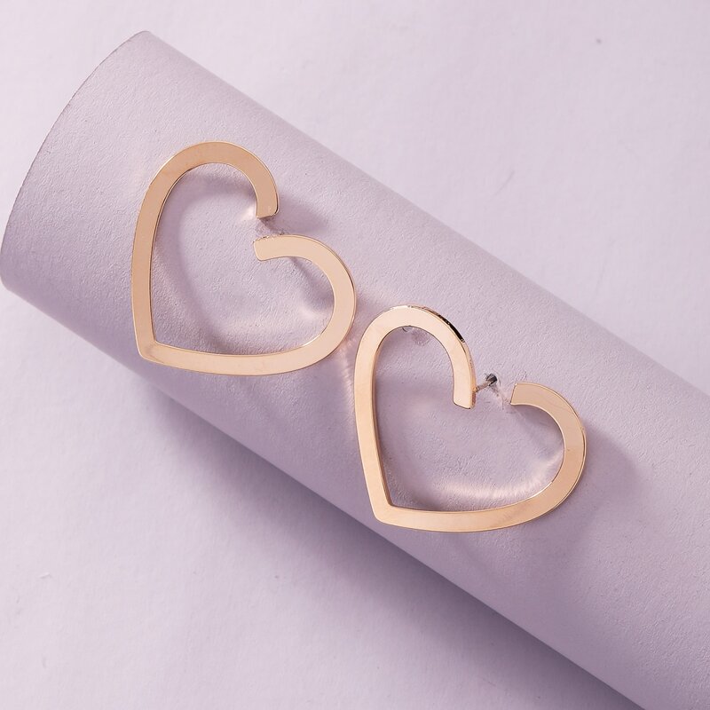

1pair Heart Earrings, Gold