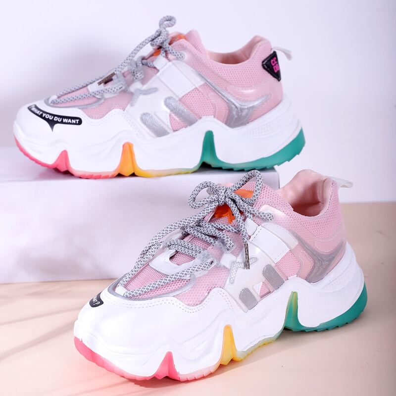 

Non-slip Wide Fit Chunky Sneakers, Multicolor