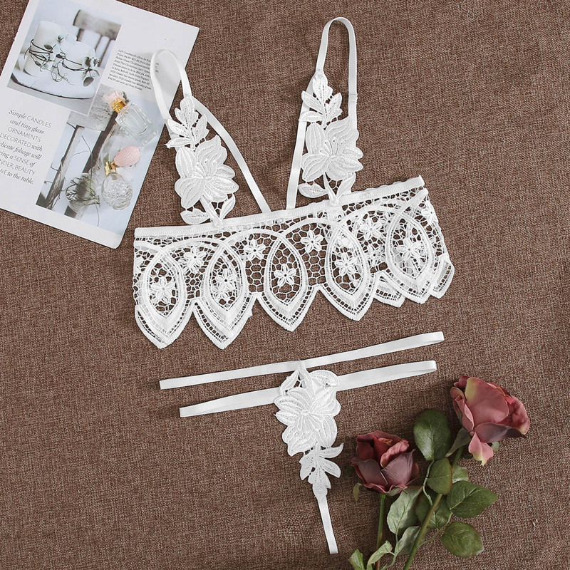 

Guipure Lace Lingerie Set, White