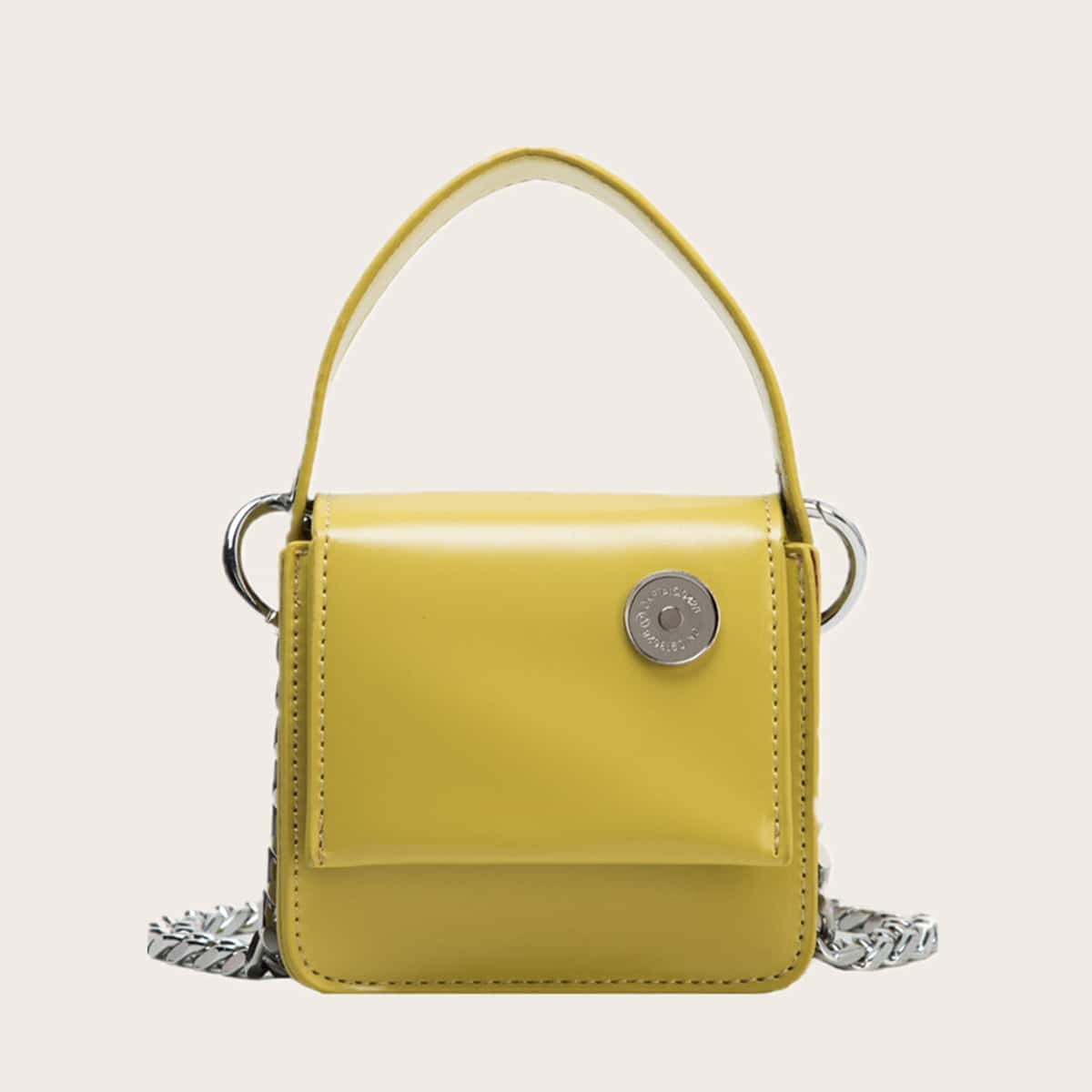 Mini Flap Satchel Bag, Yellow